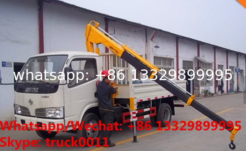 Factory sale good price dongfeng 4*2 LHD/RHD truck with 2tons folded crane boom, 2ton small cargo truck with folded boom