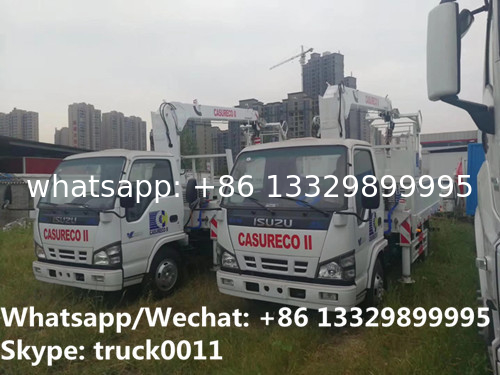 HOT SALE! ISUZU Brand 4*2 LHD 2tons small cargo truck with telescopic crane boom, ISUZU cargo truck with straight boom