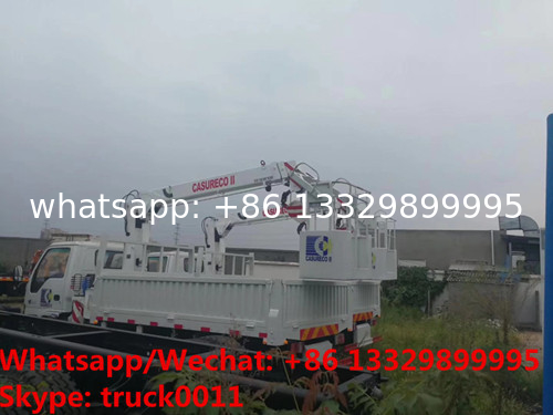 HOT SALE! ISUZU Brand 4*2 LHD 2tons small cargo truck with telescopic crane boom, ISUZU cargo truck with straight boom