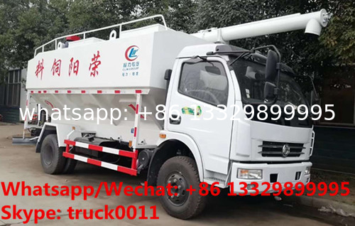 new best price dongfeng 4*2 LHD Euro 5 156hp diesel 12m3 5-7tons bulk feed truck for sale, feed pellet truck