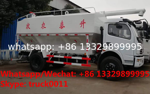 new best price dongfeng 4*2 LHD Euro 5 156hp diesel 12m3 5-7tons bulk feed truck for sale, feed pellet truck
