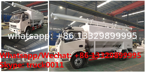 new RHD best price 156hp diesel 5-7T hydraulic system discharging bulk feed truck for sale, poultry feed pellet truck