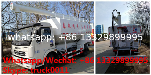 new RHD best price 156hp diesel 5-7T hydraulic system discharging bulk feed truck for sale, poultry feed pellet truck