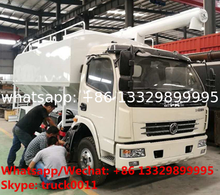 new RHD best price 156hp diesel 5-7T hydraulic system discharging bulk feed truck for sale, poultry feed pellet truck