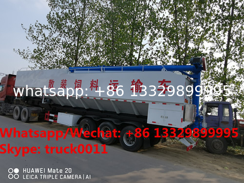 designed 50cbm CLW bulk feed transportation semitrailer for sale, customized 50m3 25tons animal feed container trailer