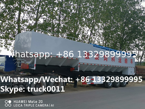 designed 50cbm CLW bulk feed transportation semitrailer for sale, customized 50m3 25tons animal feed container trailer