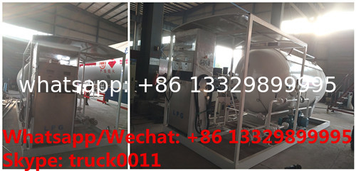 brand new customized 5tons skid lpg gas refilling station with lpg gas dispenser of double nozzles for cars, automobiles