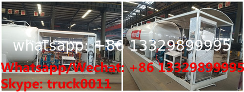 customized 10tons skid lpg gas station with lpg gas dispenser of 2 filling nozzles for sale, skid lpg tank for sale