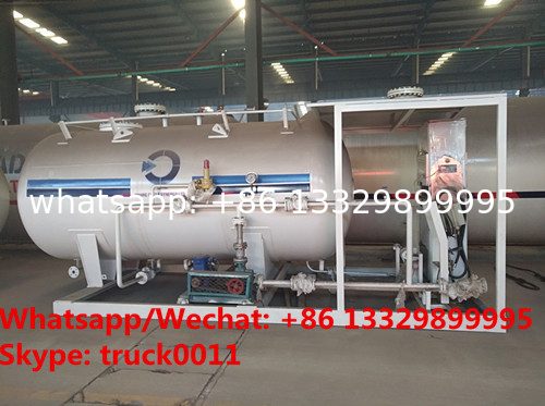 factory sale best price 6tons skid lpg gas tank with lpg gas dispenser for automobiles, skid lpg gas refilling station