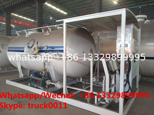 factory sale best price 6tons skid lpg gas tank with lpg gas dispenser for automobiles, skid lpg gas refilling station