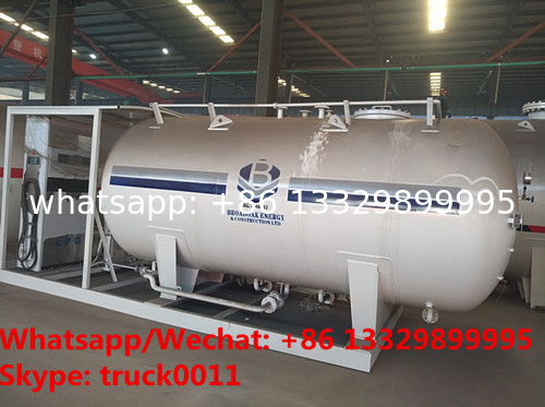 factory sale best price 6tons skid lpg gas tank with lpg gas dispenser for automobiles, skid lpg gas refilling station