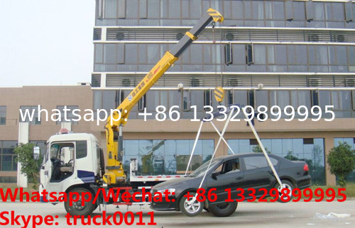 2020s new brand dongfeng 153 190hp 6tons road wrecker towing truck with telescopic boom for sale, road breakdown truck