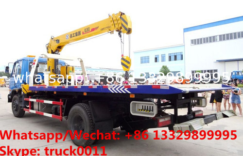 2020s new brand dongfeng 153 190hp 6tons road wrecker towing truck with telescopic boom for sale, road breakdown truck