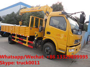 Dongfeng duolika LHD 4T telescopic crane boom mounted on truck for sale, HOT SALE! dongfeng 120hp 4T truck with crane