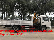 Factory direct sale best price dongfeng 120hp 3.2tons folded crane boom mounted on truck, 3.2T folded truck with crane