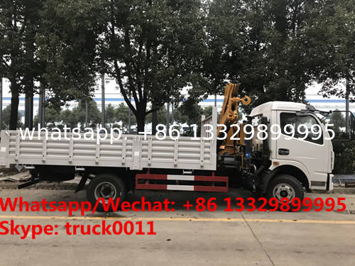 Factory direct sale best price dongfeng 120hp 3.2tons folded crane boom mounted on truck, 3.2T folded truck with crane