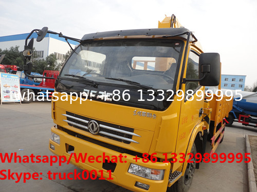 Dongfeng duolika LHD/RHD 3.2 tons telescopic crane boom mounted on truck for sale, telescopic truck with crane for sale