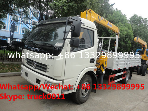 Dongfeng duolika LHD/RHD 3.2 tons telescopic crane boom mounted on truck for sale, telescopic truck with crane for sale