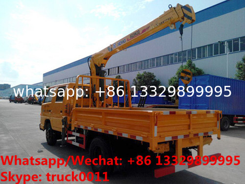 HOT SALE! New brand dongfeng double cabs 2tons telescopic boom mounted on truck, best price truck with crane