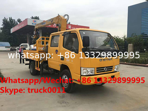 HOT SALE! New brand dongfeng double cabs 2tons telescopic boom mounted on truck, best price truck with crane