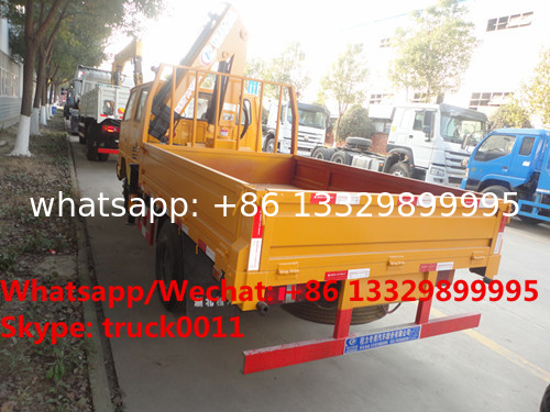 new dongfeng double-cab 2tons folded crane boom mounted on truck for sale, hot sale knuckle truck with knuckle crane