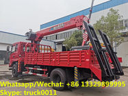 HOT SALE! dongfeng 4*2 LHD 8tons telescopic boom mounted on truck, dongfeng 8tons telescopic truck with crane for sale