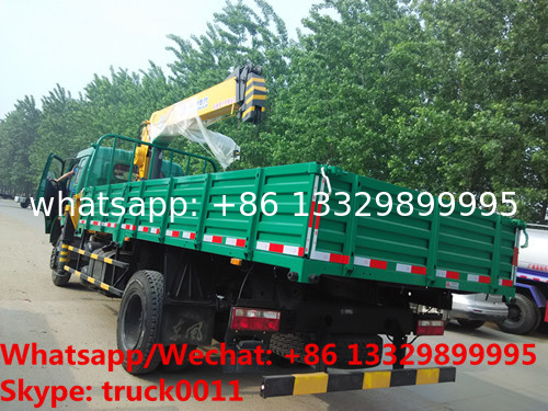 best seller dongfeng LHD Euro 5 156hp diesel 4tons telescopic boom mounted on truck for sale, truck with crane