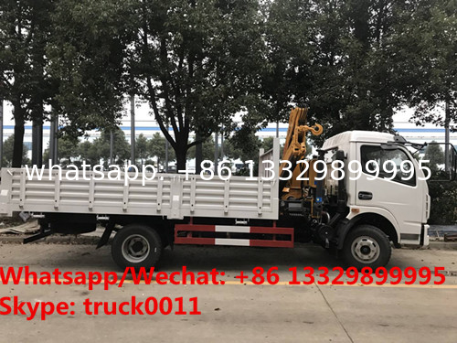 Factory sale good price dongfeng brand  156hp diesel Euro 5 4tons folded crane boom mounted on truck, folded truck crane