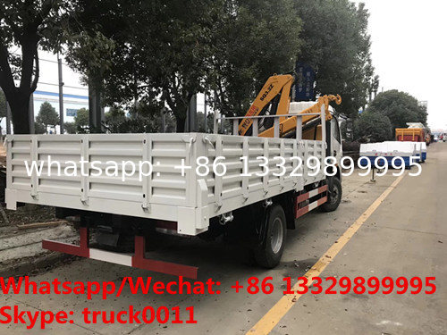 Factory sale good price dongfeng brand  156hp diesel Euro 5 4tons folded crane boom mounted on truck, folded truck crane