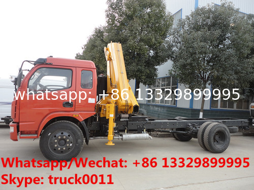 Factory sale good price dongfeng brand  156hp diesel Euro 5 4tons folded crane boom mounted on truck, folded truck crane