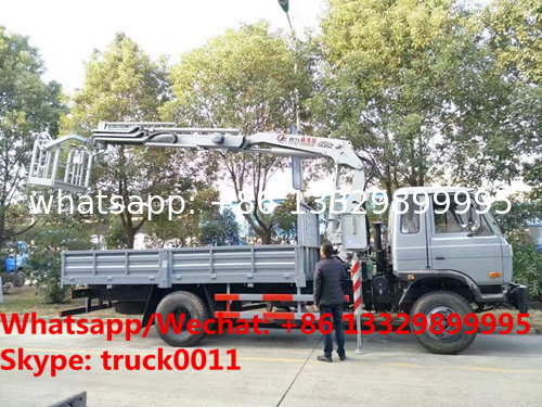 customized dongfeng RHD 170hp 5T folded crane mounted on truck for sale,  best price 5tons knuckle truck with crane