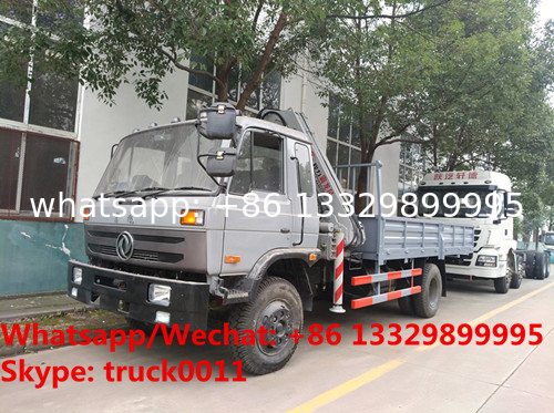 customized dongfeng RHD 170hp 5T folded crane mounted on truck for sale,  best price 5tons knuckle truck with crane