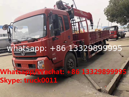 hot sale best price dongfeng tianjin 4*2 Euro 5 180hp truck with crane, factory sale telescopic boom mounted on truck