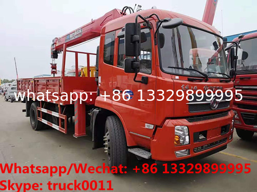 hot sale best price dongfeng tianjin 4*2 Euro 5 180hp truck with crane, factory sale telescopic boom mounted on truck