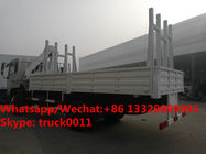 customized dongfeng 180hp diesel 5tons folded crane boom mounted on truck for sale, knuckle boom with cargo truck