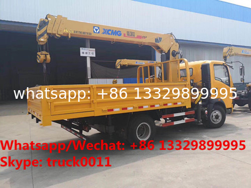 customized SINO TRUK HOWO 4*2 LHD 4tons-6.3tons telescopic truck with crane for sale, cargo truck with crane for sale