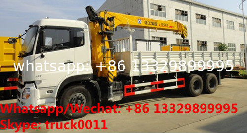 Customized dongfeng brand 6*4 260hp diesel 10tons telescopic crane boom mounted on truck, mobile crane with truck