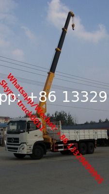 Customized dongfeng brand 6*4 260hp diesel 10tons telescopic crane boom mounted on truck, mobile crane with truck