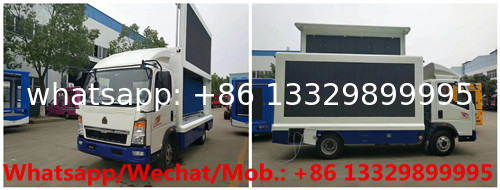 Customized SINO TRUK HOWO 4*2 LHD diesel P6 mobile LED truck for sale, HOT SALE! best price HOWO mobile LED truck