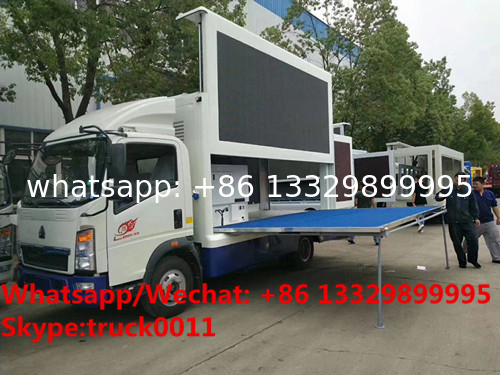 Customized SINO TRUK HOWO 4*2 LHD diesel P6 mobile LED truck for sale, HOT SALE! best price HOWO mobile LED truck