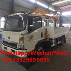best seller SINO TRUK HOWO 4*2 LHD 95hp Euro 5 2T telescopic boom mounted on truck for sale,customized truck with crane