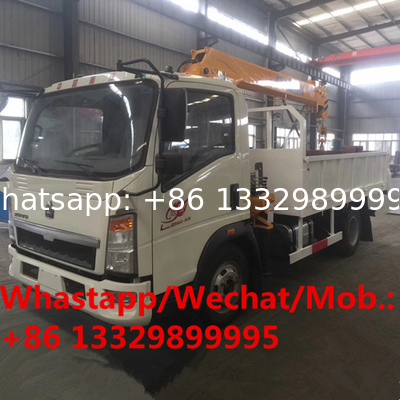 best seller SINO TRUK HOWO 4*2 LHD 95hp Euro 5 2T telescopic boom mounted on truck for sale,customized truck with crane