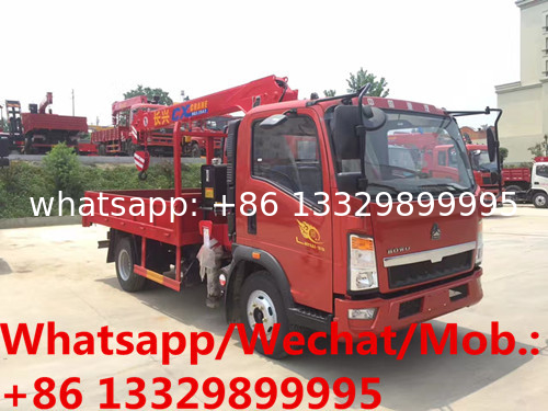 best seller SINO TRUK HOWO 4*2 LHD 95hp Euro 5 2T telescopic boom mounted on truck for sale,customized truck with crane