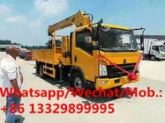 best seller SINO TRUK HOWO 4*2 LHD 95hp Euro 5 2T telescopic boom mounted on truck for sale,customized truck with crane