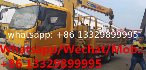 HOT SALE! SINO TRUK HOWO 6.3T telescopic crane boom mounted on truck for sale, HOWO cargo truck with crane for sale