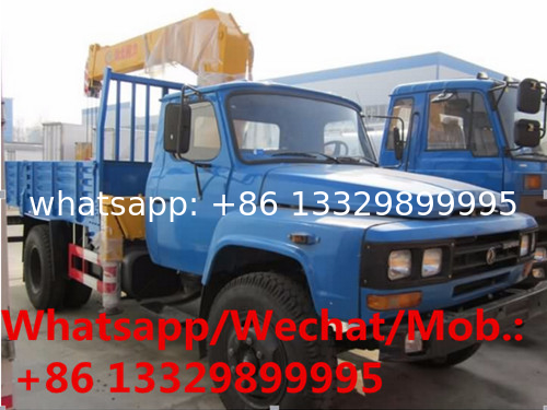 customized dongfeng 140 long head 4tons telescopic crane boom mounted on truck for sale, 4tons cargo truck with crane