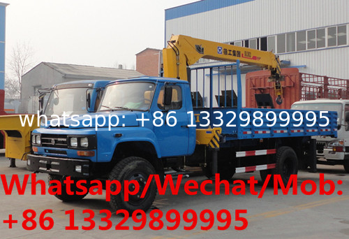 customized dongfeng 140 long head 4tons telescopic crane boom mounted on truck for sale, 4tons cargo truck with crane