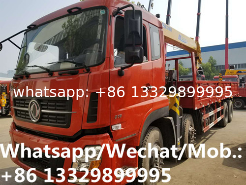 Dongfeng tianlong 8*4 350hp Euro 5 16tons telescopic crane mounted on truck for sale, cargo truck with crane for sale