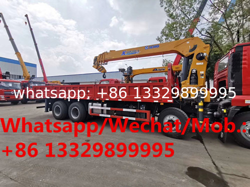 SHACMAN brand 8*4 LHD 12tons-16tons telescopic crane boom mounted on truck for sale, cargo truck with crane for sale