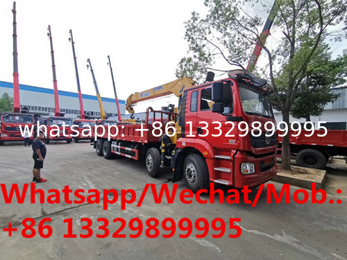 SHACMAN brand 8*4 LHD 12tons-16tons telescopic crane boom mounted on truck for sale, cargo truck with crane for sale